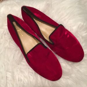 COLE HAAN RED SUEDE LOAFERS